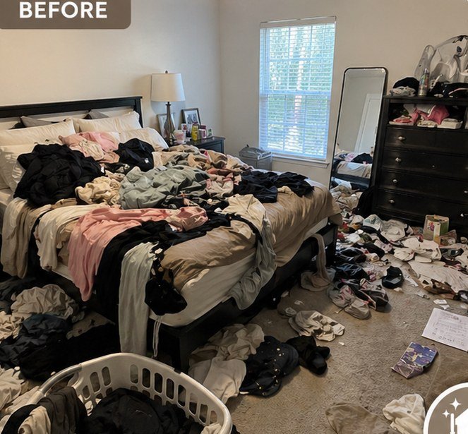 Bedroom before cleaning