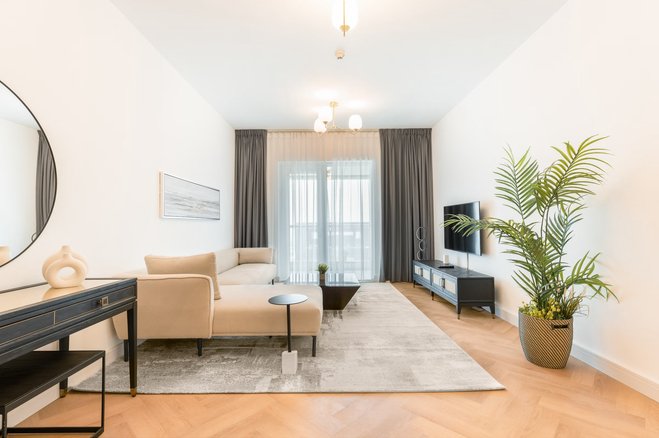 A bright living room after a Rocha's cleaning